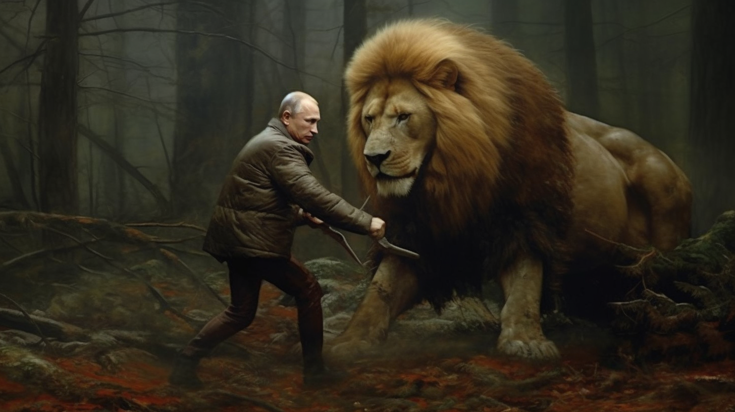 3567_Putin_tames_a_wild_lion_in_deep_woods_photorealisti_8b61bd43-e335-4edc-b585-14333198bba7-3.png