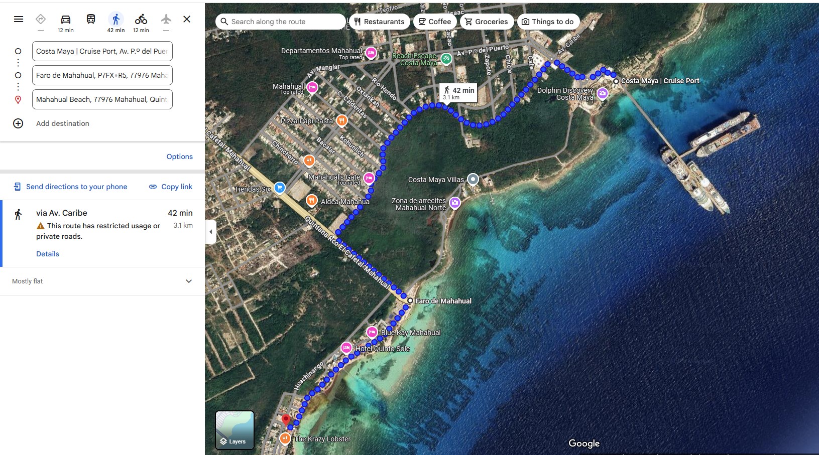 Costa Maya port- Mahahaul beach walking map.jpg